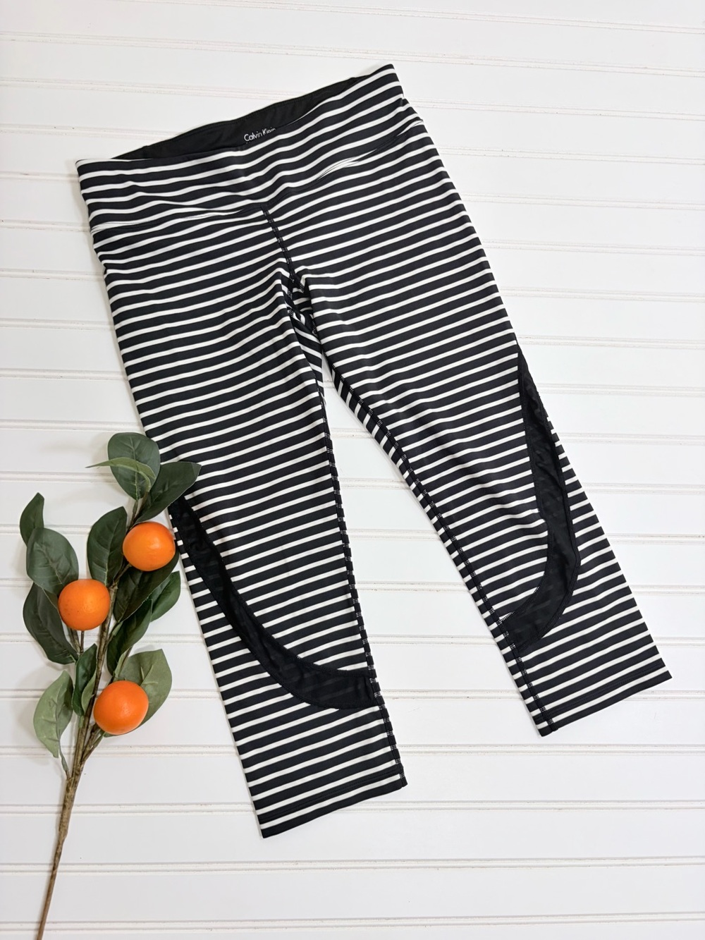 Calvin Klein Performance Striped Cropped Leggings